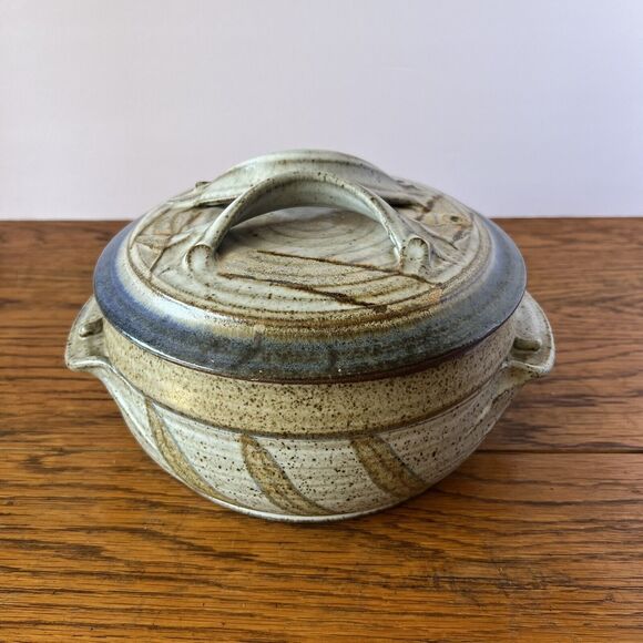 Allen Williams Art Hand Thrown Pottery Wheat Stoneware Steamer Bundt Pan Signed - Picture 9 of 15